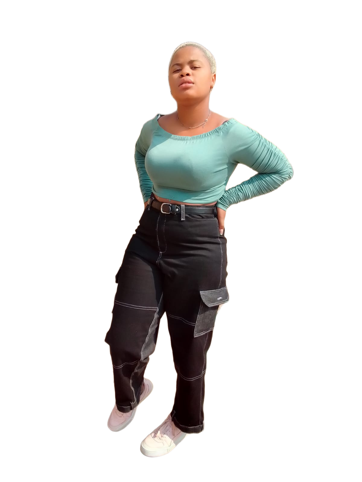 Green Cargo Pants Back View